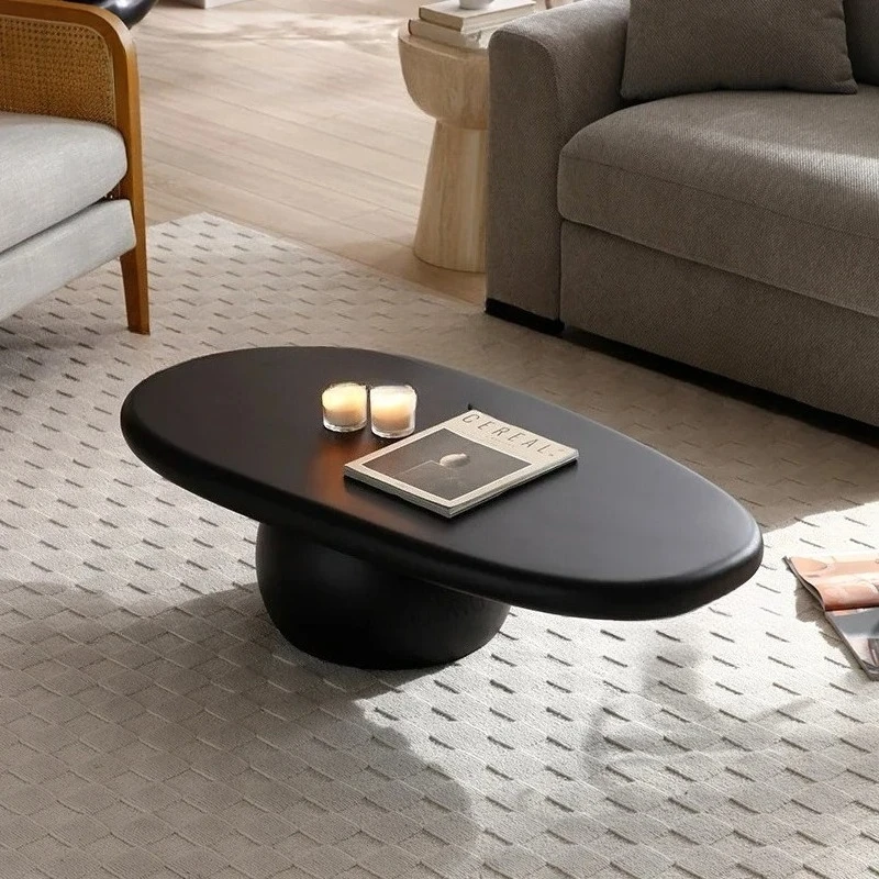 Постмодернистский бесшумный ветер черный, чайный столик неправильной формы, гостиная, проживание в семье, журнальный столик
