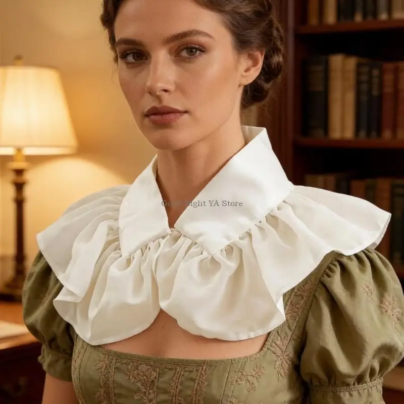 Decorative Collar Neck Accessory with Ruffle Layers for Sweater Dress Enhancer