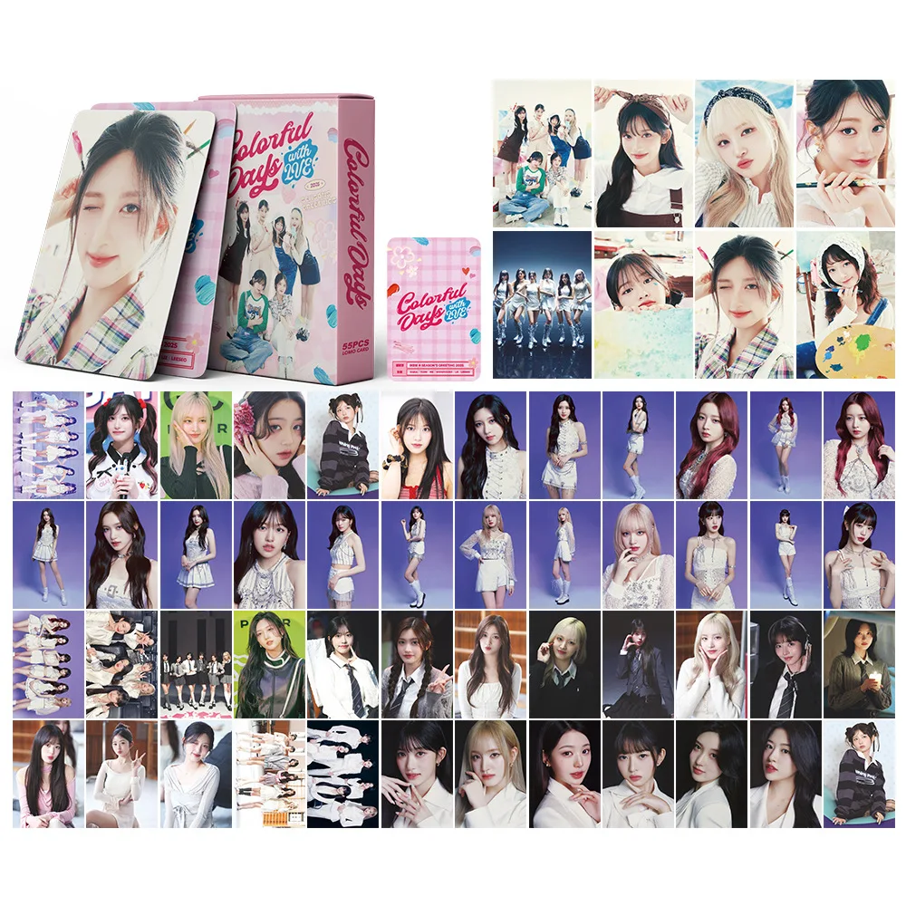 55pcs/set Kpop IVE Lomo Cards 2025 SEASON'S GREETINGS Colorful Days Photocards