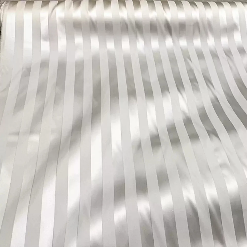 Hot Sale Popular Stripe Design Elegant Style Smooth Feeling Silk Stripe Satin Fabric for Lady Custom Dress Clothing Garment