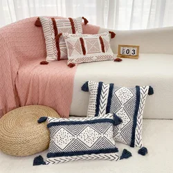 Pillow Cover Boho Print Geometric Tufted Sofa Pillowcase Cushion Cover Sofa Pillow Back Cushion Cover 30x50 45x45