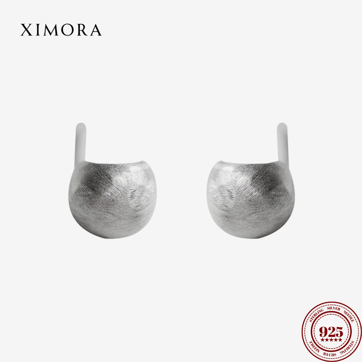 

925 Sterling Silver Fashionable Petite Brushed Matte Curved Earrings Simple Versatile Ear Accessories An Elegant Gift for Women