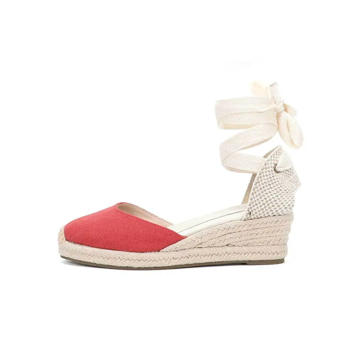 Women Wedge Espadrilles Lace Up Sandals Comfortable Summer Shoes view 3