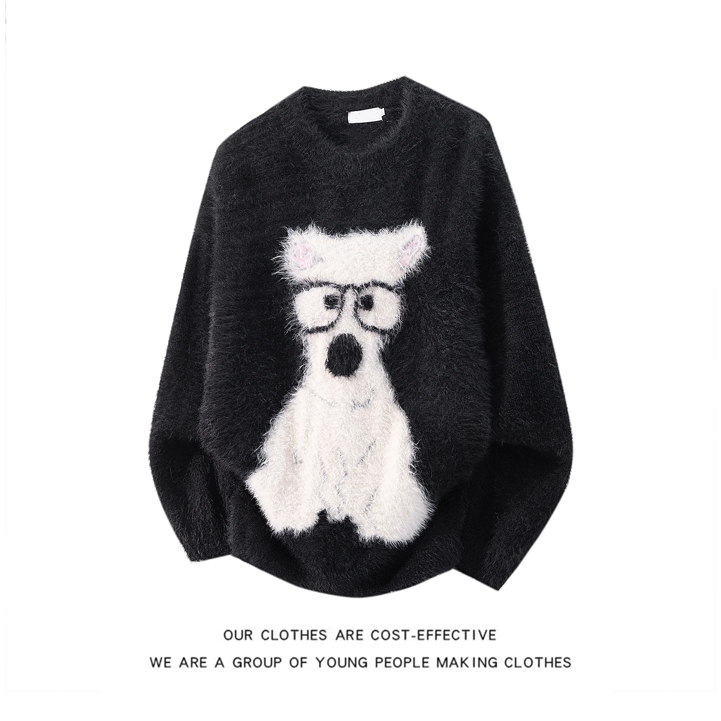 

Мужской утепленный вязаный свитер с круглым вырезом и капюшоном из искусственного меха, комфортный, мягкий, с длинными рукавами, повседневный, для весеннего сезона