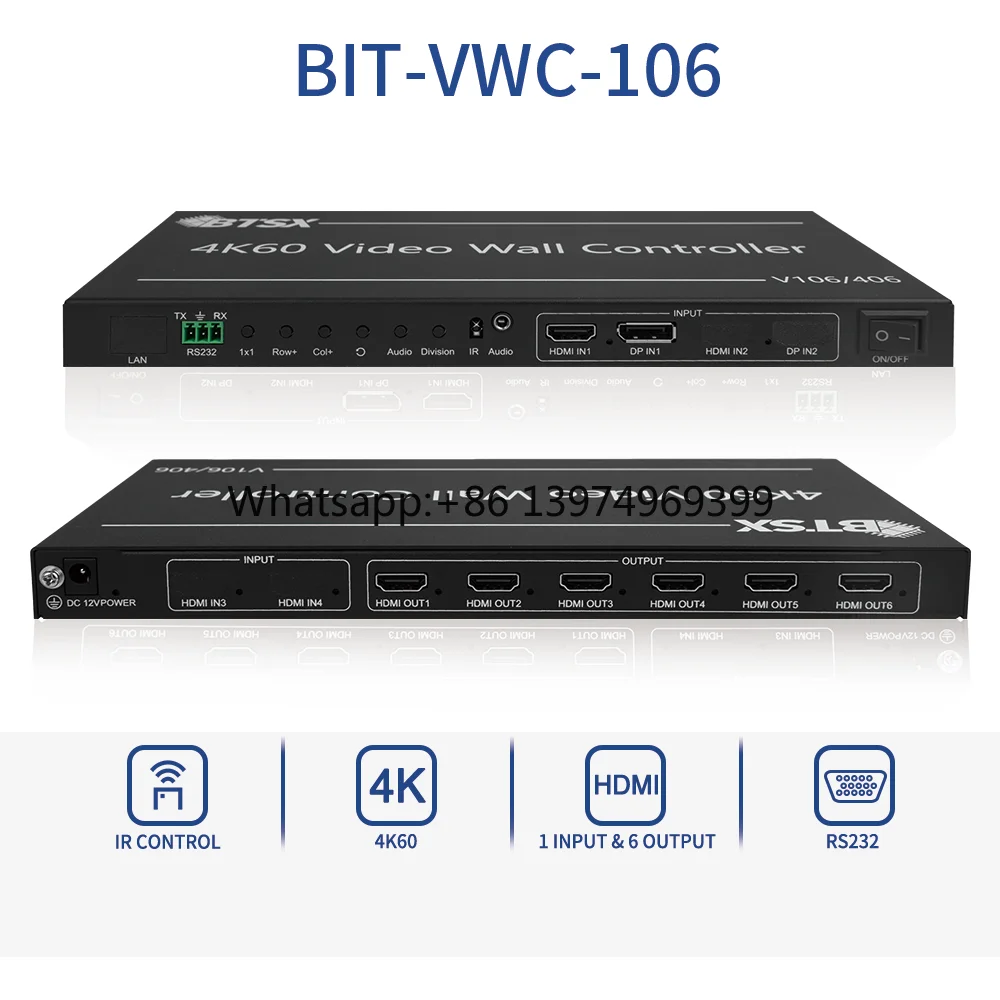 4K60 Video Wall Controller with Low Power Conduction Cooling 40nm FPGA in Store Advertising Exhibition Display