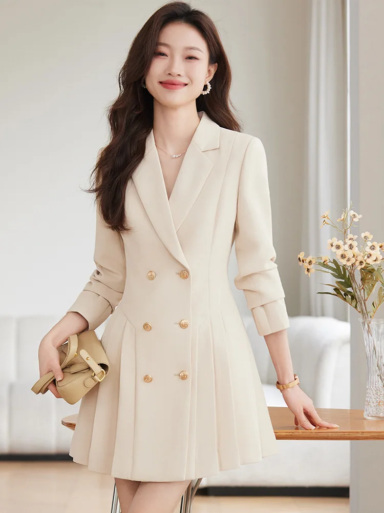 

Apricot Business Suit and Dress Women's Spring2024New Temperament Goddess Style Formal Occasions Commuter's All-Matching Dress