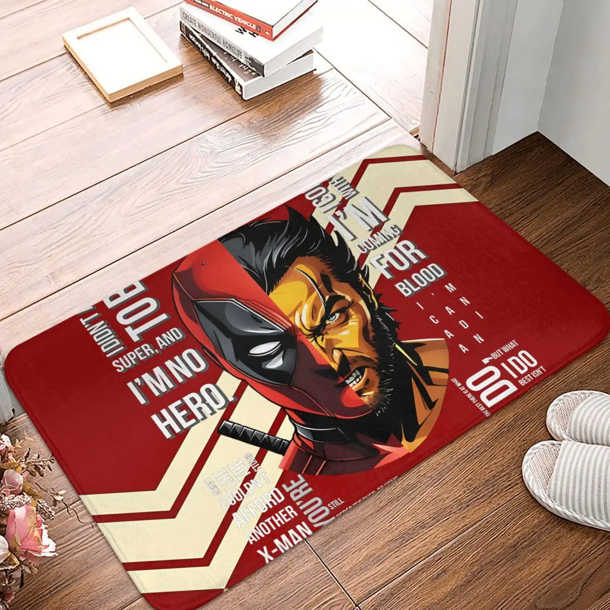 Popular Movies Non-slip Doormat Kitchen Mat Deadpool & Wolverine Balcony Carpet Entrance Door Rug Indoor Decor