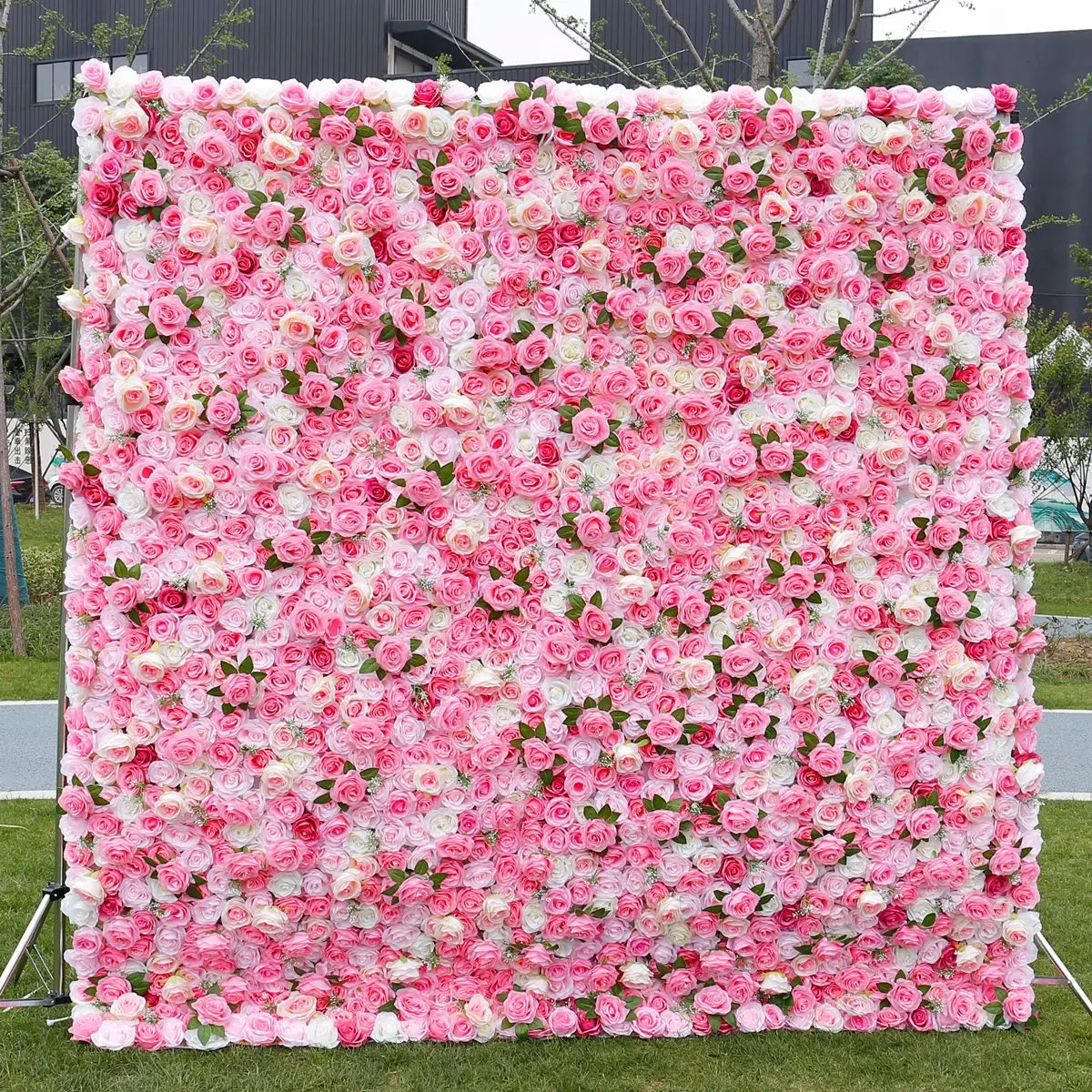 

Pink Artificial Rose Flower Wall Background, Wedding Wall, Home Decoration, Window Display, Birthday Party, Stage Props