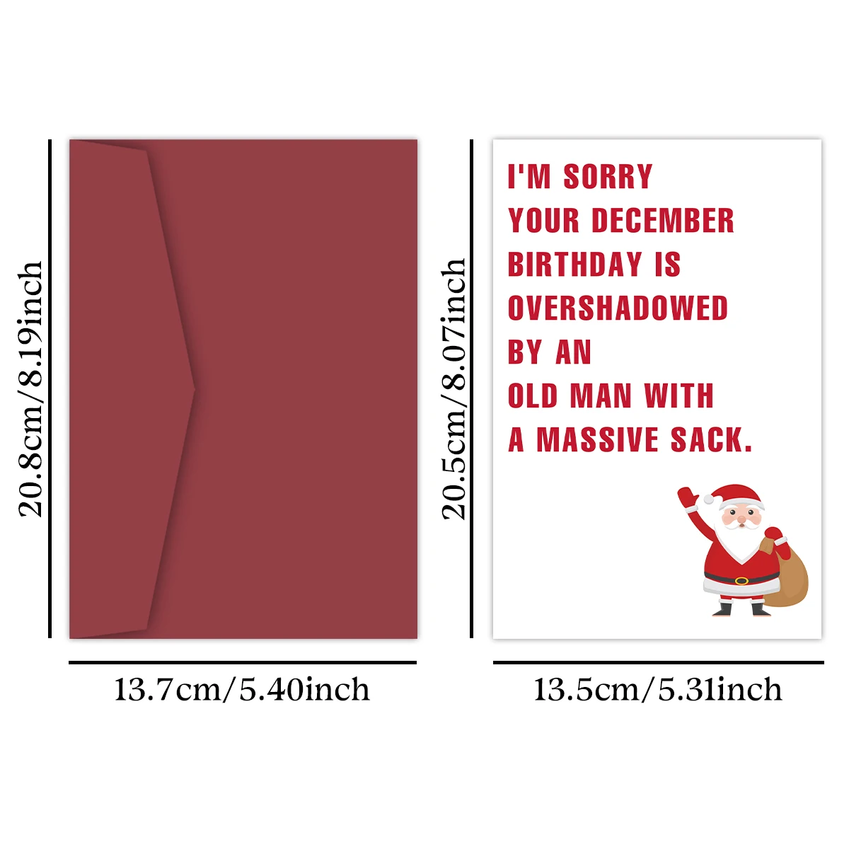 بطاقة عيد ميلاد مضحكة في ديسمبر للنساء والرجال، بطاقة عيد ميلاد سعيد لعطلة عيد الميلاد للأصدقاء، بطاقات هدايا عيد الميلاد المريحة #2