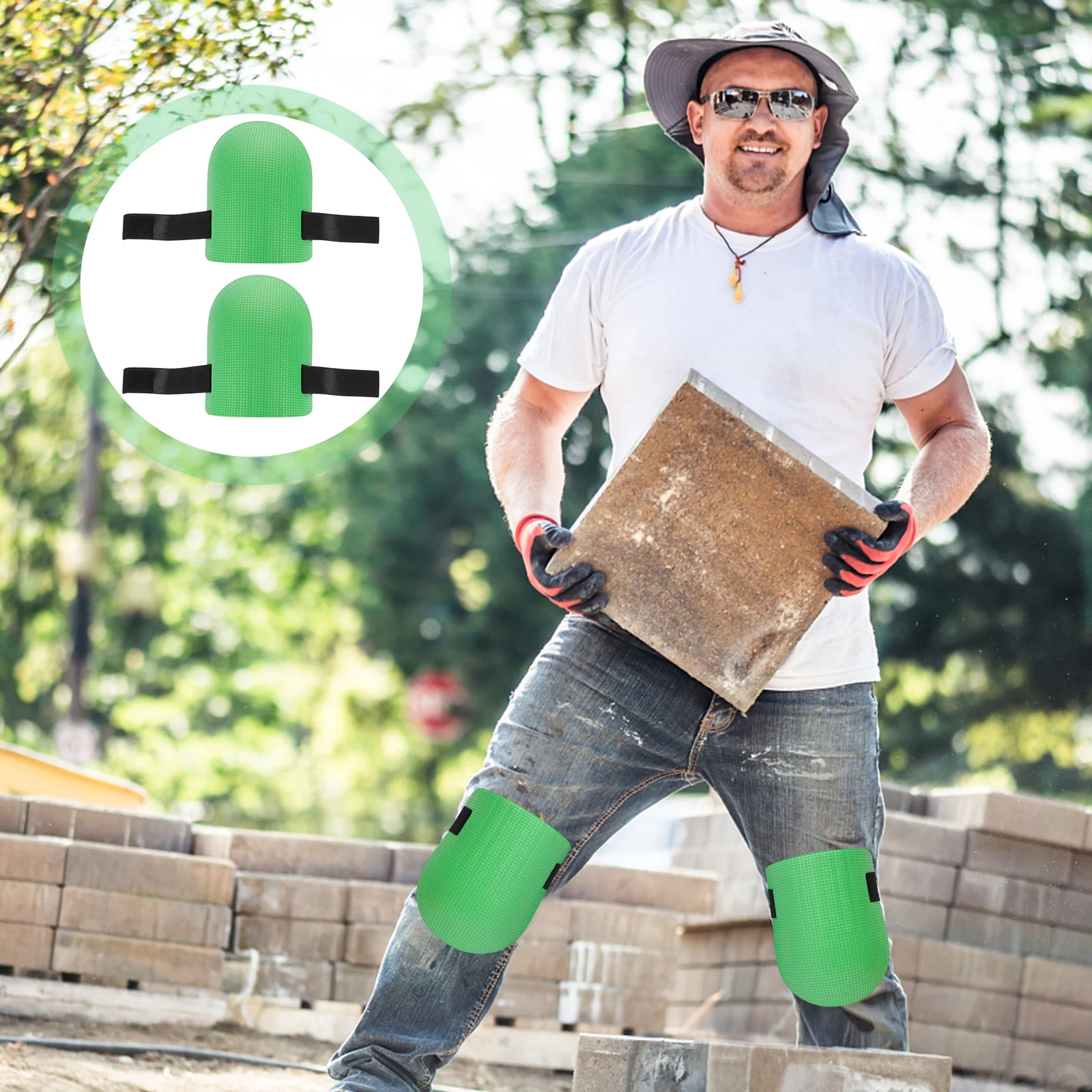 زوج واحد من وسادات العمل غير القابلة للانزلاق، تصميم بسيط، استخدام عملي، موثوقية ممتازة، وسادات حديقة الأرضيات للرجال #4