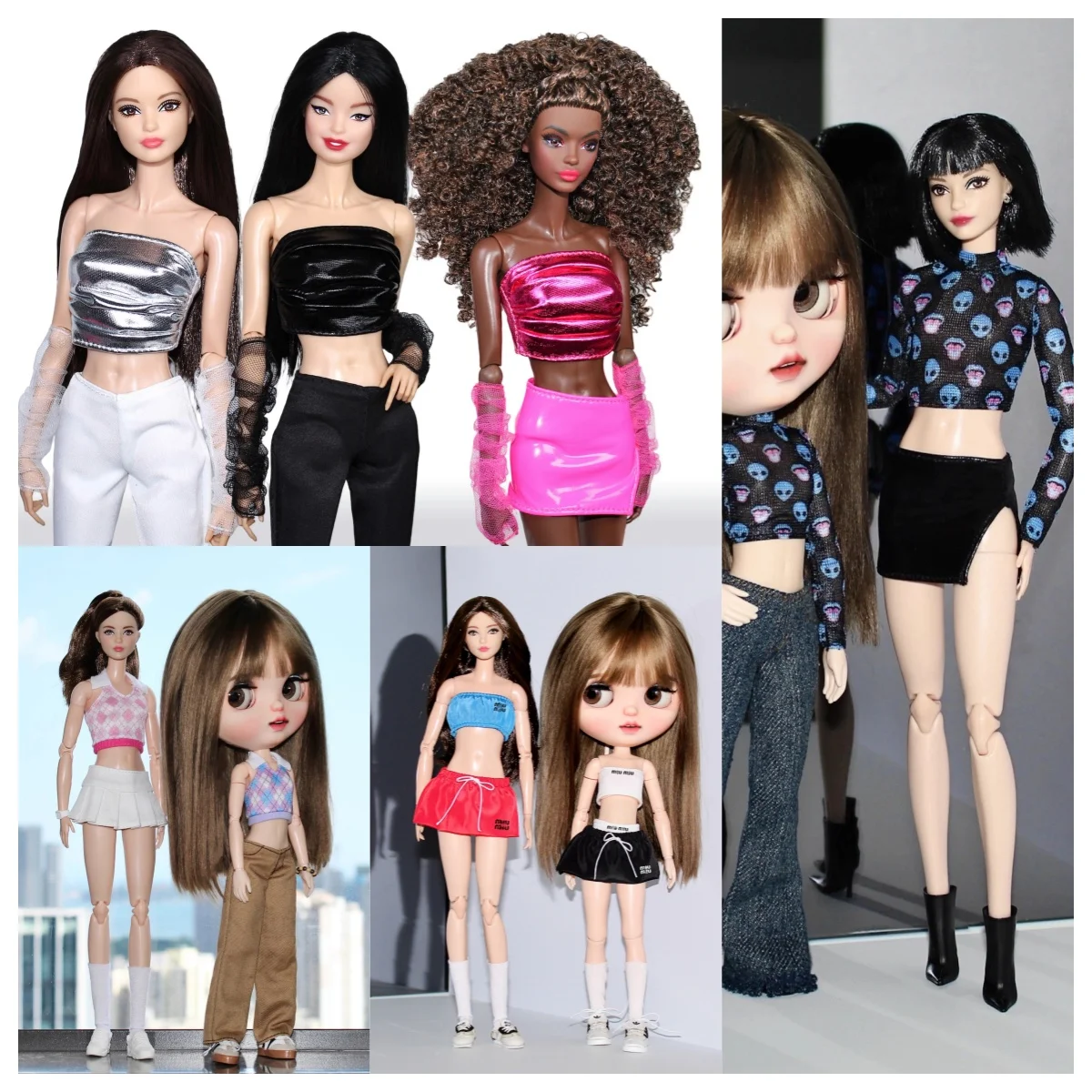 

30cm doll clothes / top short skirt T shirt dress / fashion outfit summer wear for 1/6 Xinyi OB24 Blyth FR ST BB doll