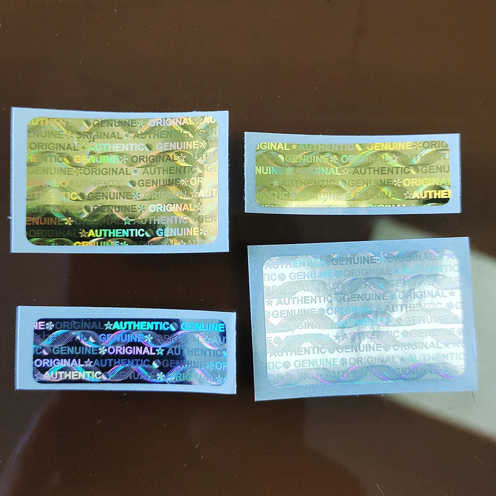 100pcs 30x10mm/30x20mm Silver/Gold Hologram Sticker Security Seal GENUINE AUTHENTIC ORIGINAL Label  VOID Mark Left If Removed