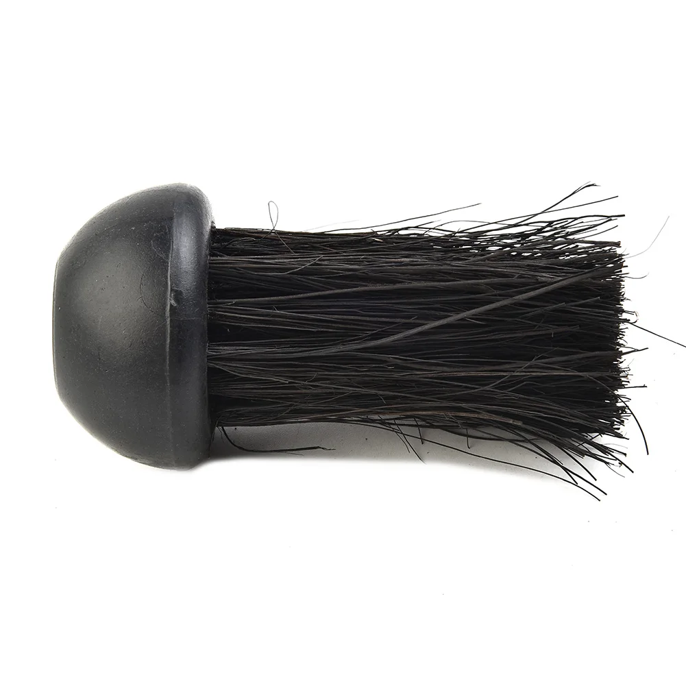 High Quality Home Fireplace Brush Plastic Handle Round Black Coconut Palm Bristles 2 Pcs 3/8 Inch Threaded Hole