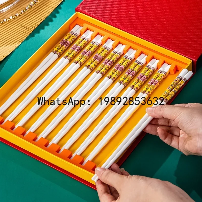 

x-14 ceramic chopsticks for home wholesale jingdezhen high temperature bone china chopsticks non-slip anti-mildew