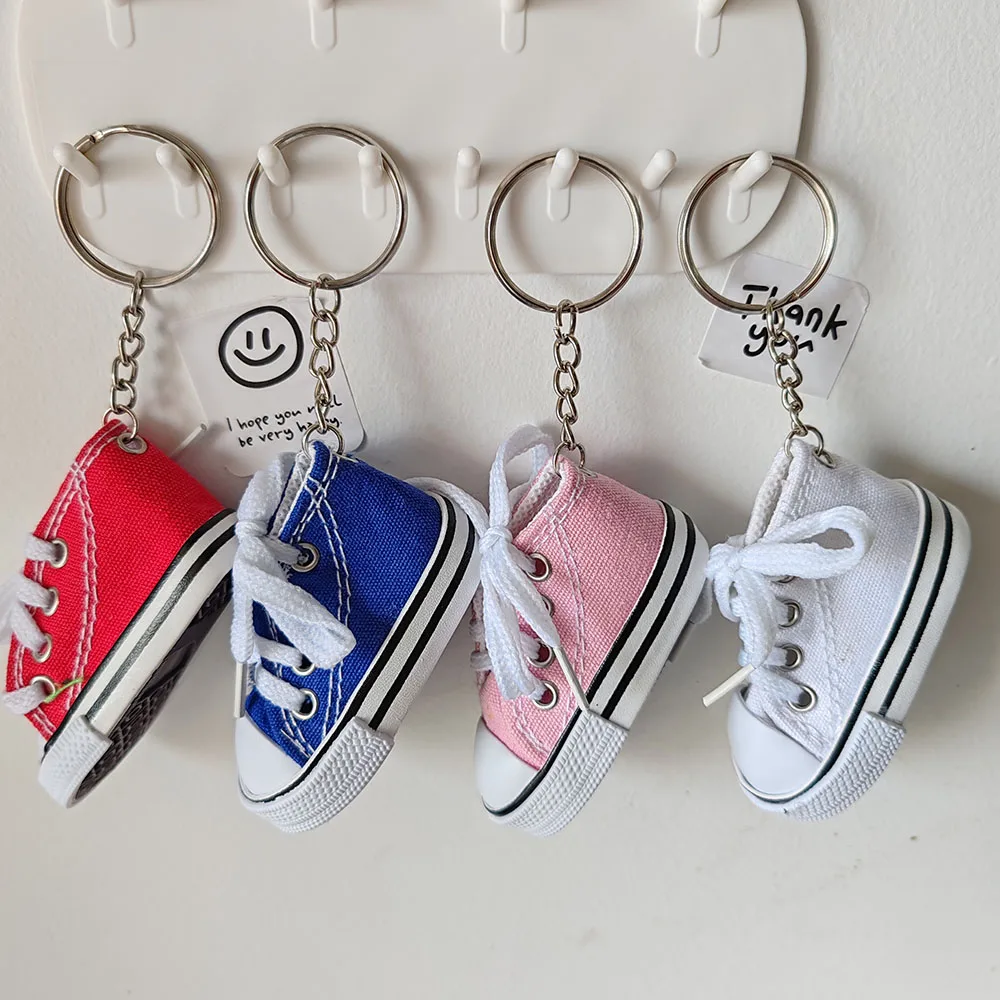 

1pc Cute Canvas shoes Key Chain Car KeyRing Bag Pendant Art Course Souvenir Women Child Party Favors Gift