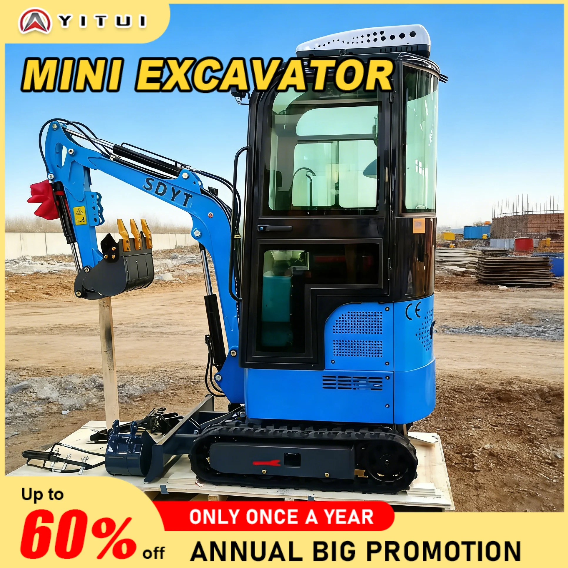 

Customized 1.2 Ton Multifunctional Mini Excavator - Hydraulic Small Digger with Cab Efficient Small Digging Tool for Sale