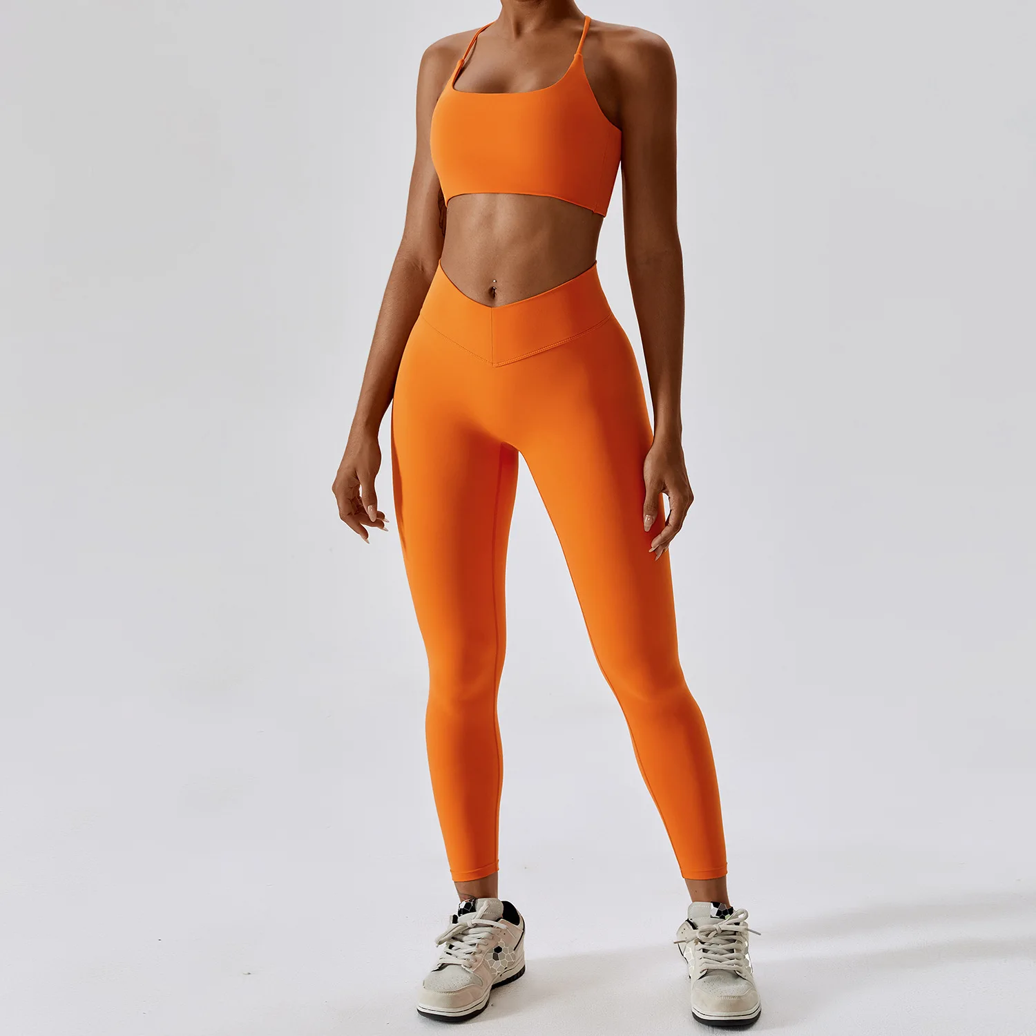 Women Yoga Clothing Sets Athletic Wear High Waist Leggings And Top Two Piece Set Seamless Gym Tracksuit Fitness Workout Outfits