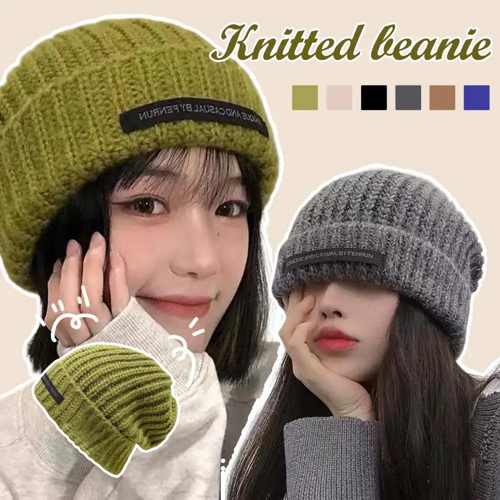 Slouchy Beanie Hat with Ear Flaps for Women, Warm Knitted Winter Cap - Flattering & Soft Faux Wool, Large Size Fits Most, Casual