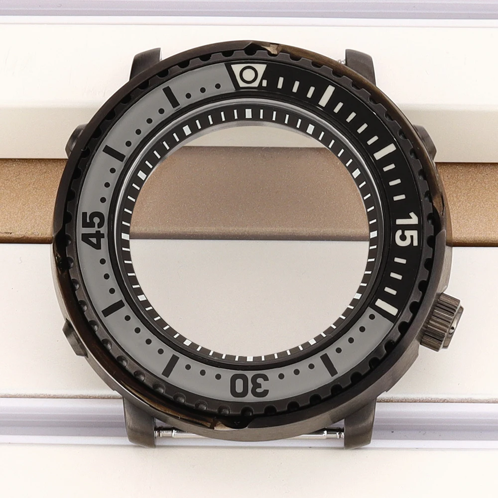 20ATM 43mm Diver Watch Case Sapphire Glass For Mod Mini Tuna Can Watch Part NH35 NH36 NH38 4R36 Movement C3 Unidirectional Bezel