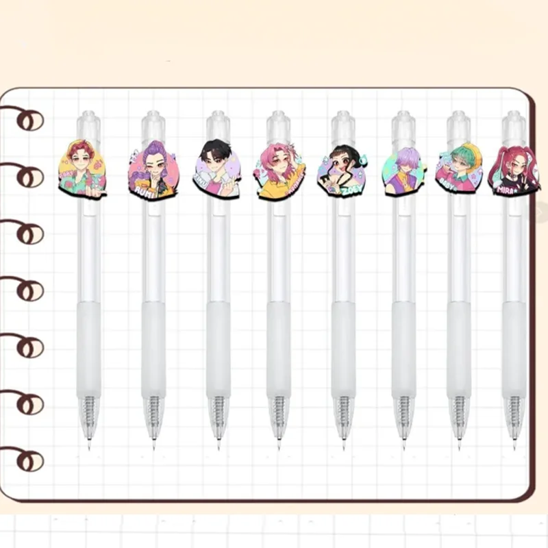 3 قطعة KPop شيطان الصيادين القلم الأسود طالب تأخذ امتحان الكتابة رسم لعبة أنيمي الكرتون الشكل القرطاسية لوازم الدراسة الاطفال هدية #3