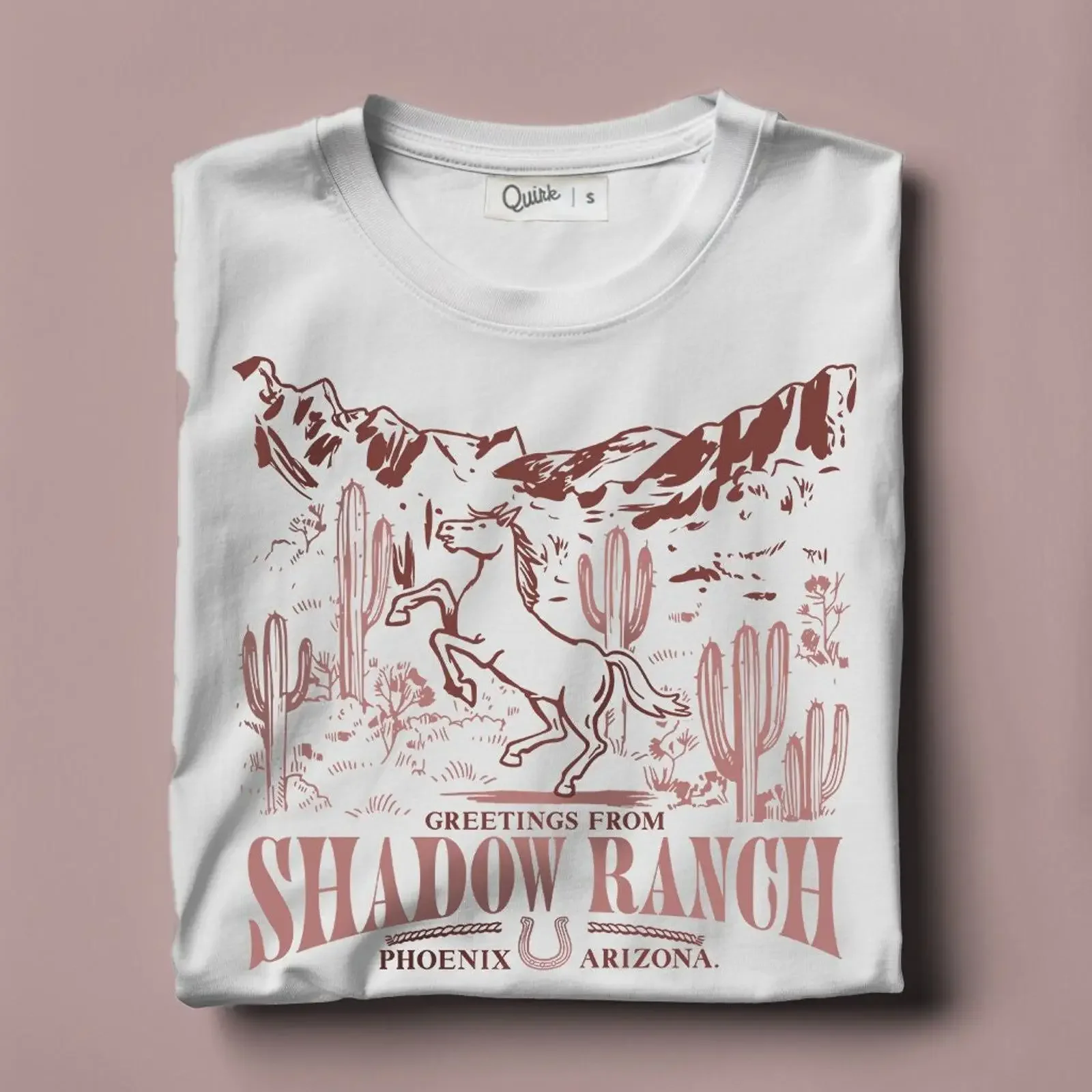 Camiseta Shadow Ranch Phoenix Arizona 100% algodón vintage lavada ligeramente versátil unisex gráfica cómoda