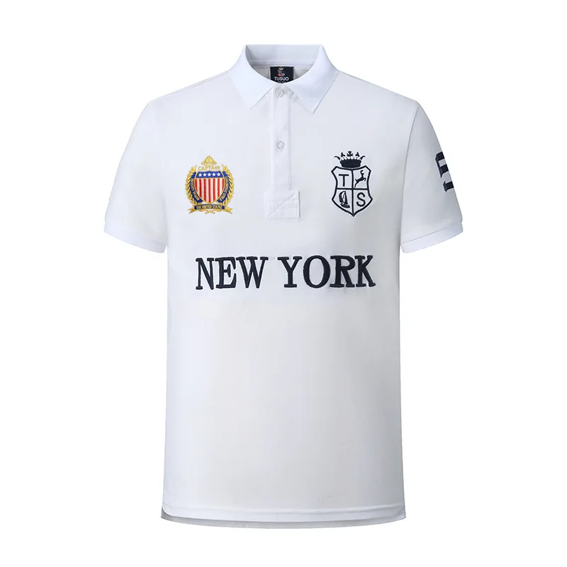 2024 New York Polo Shirts Men Smart Casual Embroidered Polos Summer Cotton Short Business Men Clothing Plus Size 7XL 4XL 5XL 6XL