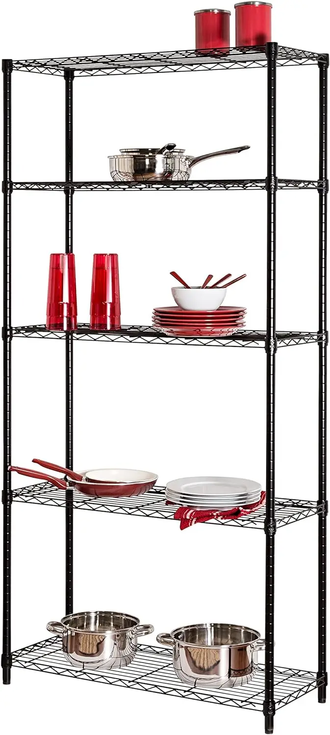 

SHF-01442 Storage Shelving, 5-Tier, Black