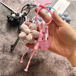 Keychain Lanyard Silicone Strap for Keys Flower Rope for Cell Phone Fabric Lanyard Small Fresh Accessories Bag Pendant String
