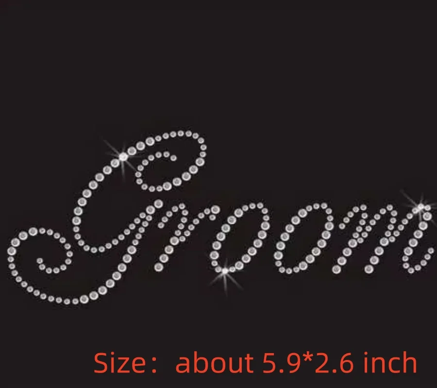 

GROOM Rhinestone Crystal Iron On T Shirt Design Transfer rhinestones fix hot fix rhinestone motif transfer patches