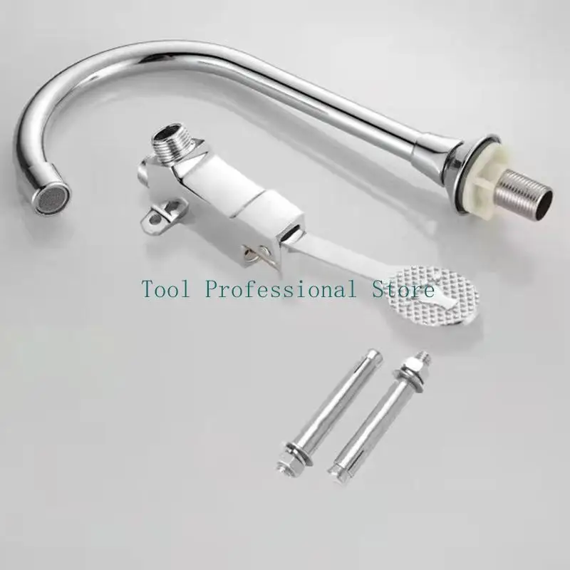 

57QF педальный переключатель управления медью одинарная холодная вода для кухни, ванной комнаты, дома