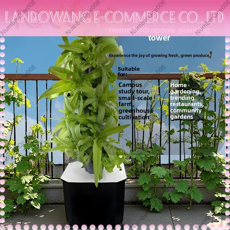 Vertical Hydroponic Tower Home Smart Vegetable Grower Soilless Cultivation System Salad Lettuce Planting Tower Rain Column