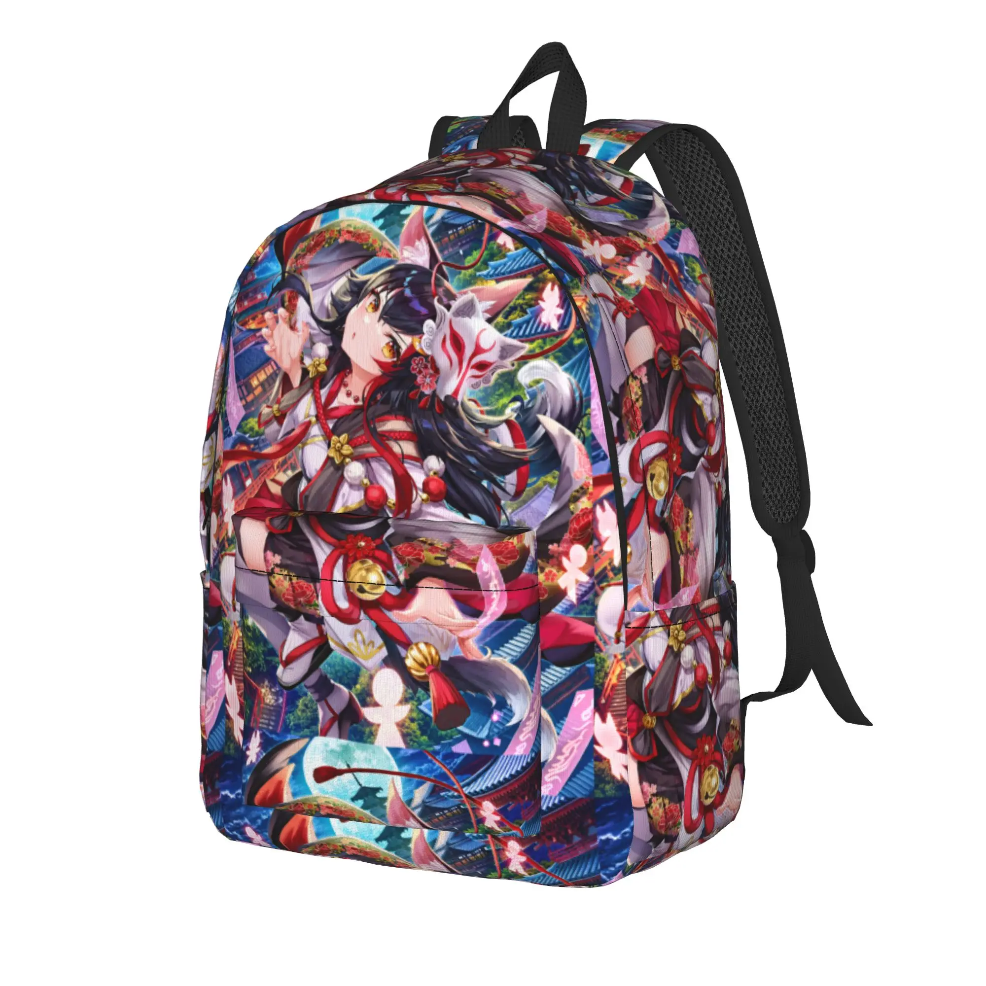 Hololive Gamers Ookami Mio Collage Backpack  Outdoor Backpacks Girl Fashion High School Bags Design Large Rucksack