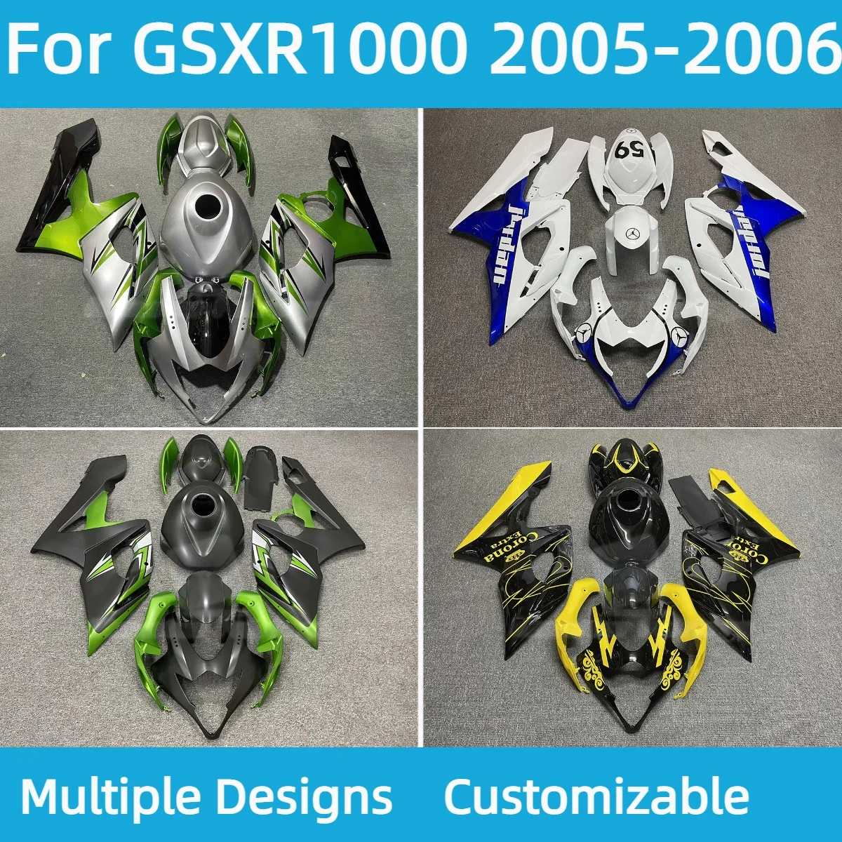 Motorcycle Fairings GSXR1000 2005 2006 Fuel Tank Cover Aftermarket ABS Plastic Part Body Fairing Kit for GSXR 1000 05 06