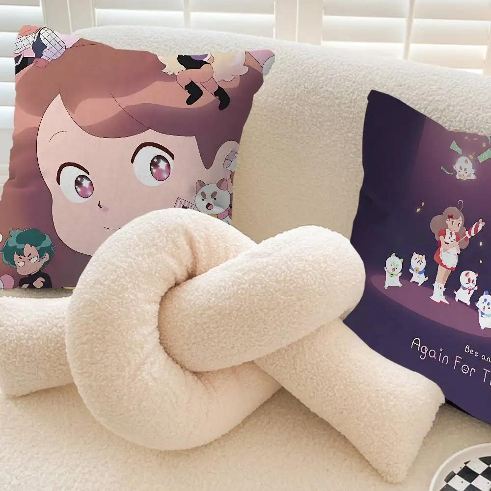 Bee And Puppycat Anime Maple Design Cushion Cover Happy Autumn Harvest decor Holiday Decorati Pillow Cover