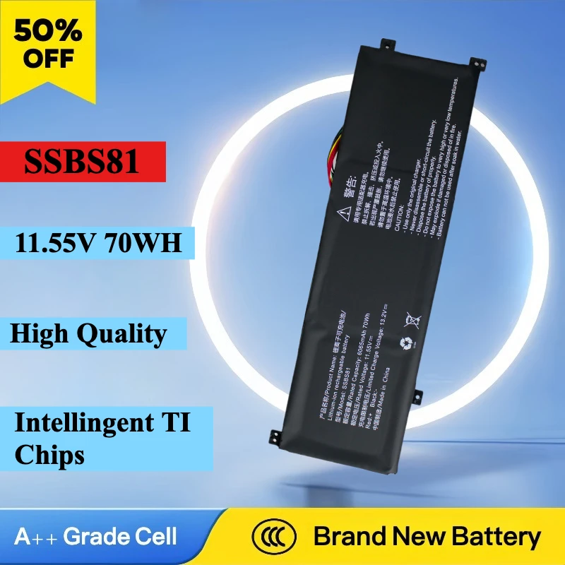 

New SSBS81 Laptop Battery For Mechrevo 16Pro Code01 2022 Edition R5 2023 R7-6800H 16HDS-7BB6U 16HD-5BB6U F6-5BB6U Code 10-7CC6U