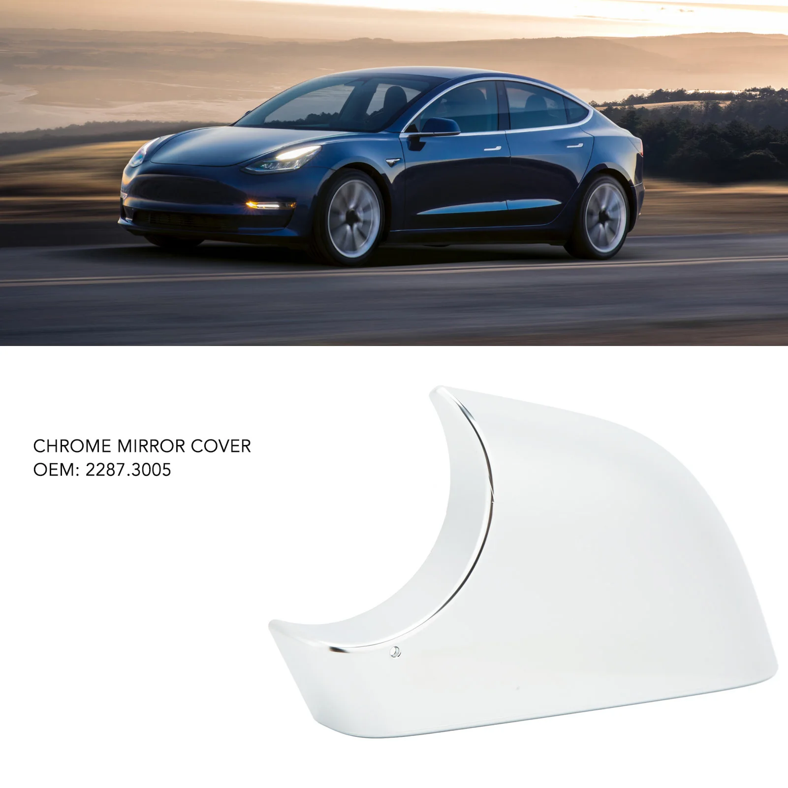 

Защитная накладка на зеркало, устойчивая к царапинам, левая сторона, 2287.3005, хромированная, из АБС-пластика, для Tesla Model 3