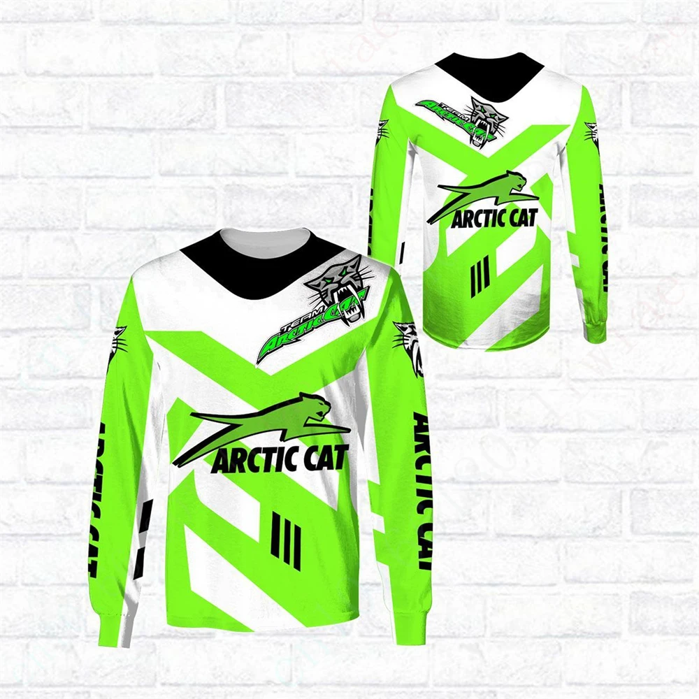 Arctic Cat Anime camiseta para hombres y mujeres, camisetas casuales, ropa Unisex, Harajuku, cuello redondo, manga larga, sudadera de secado rápido, Top