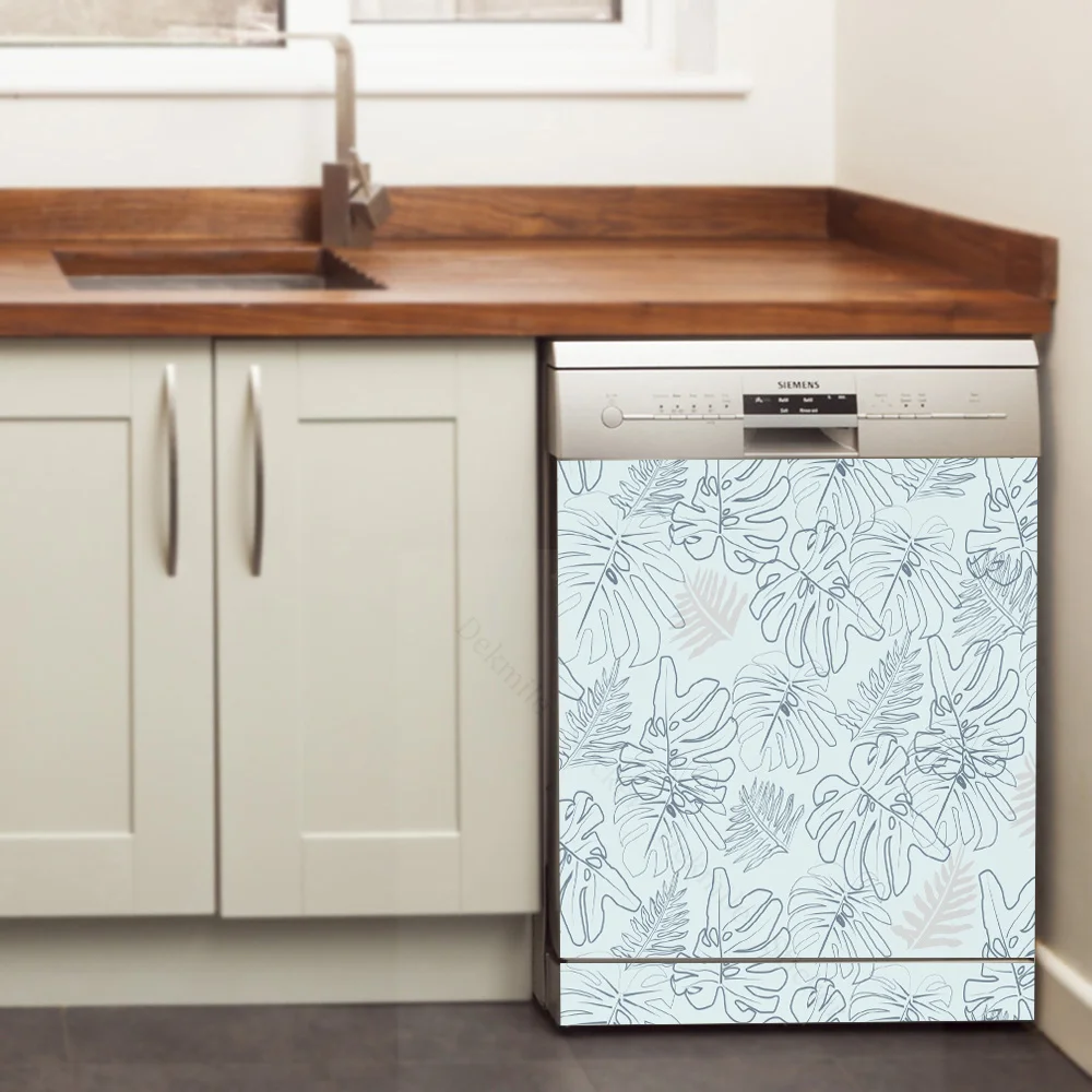 DIY Dishwasher Cover Kitchen Accessories Room Decor Wall Stickers Simple Geometry Kitchen Decor Furniture Stickers Wallpaper