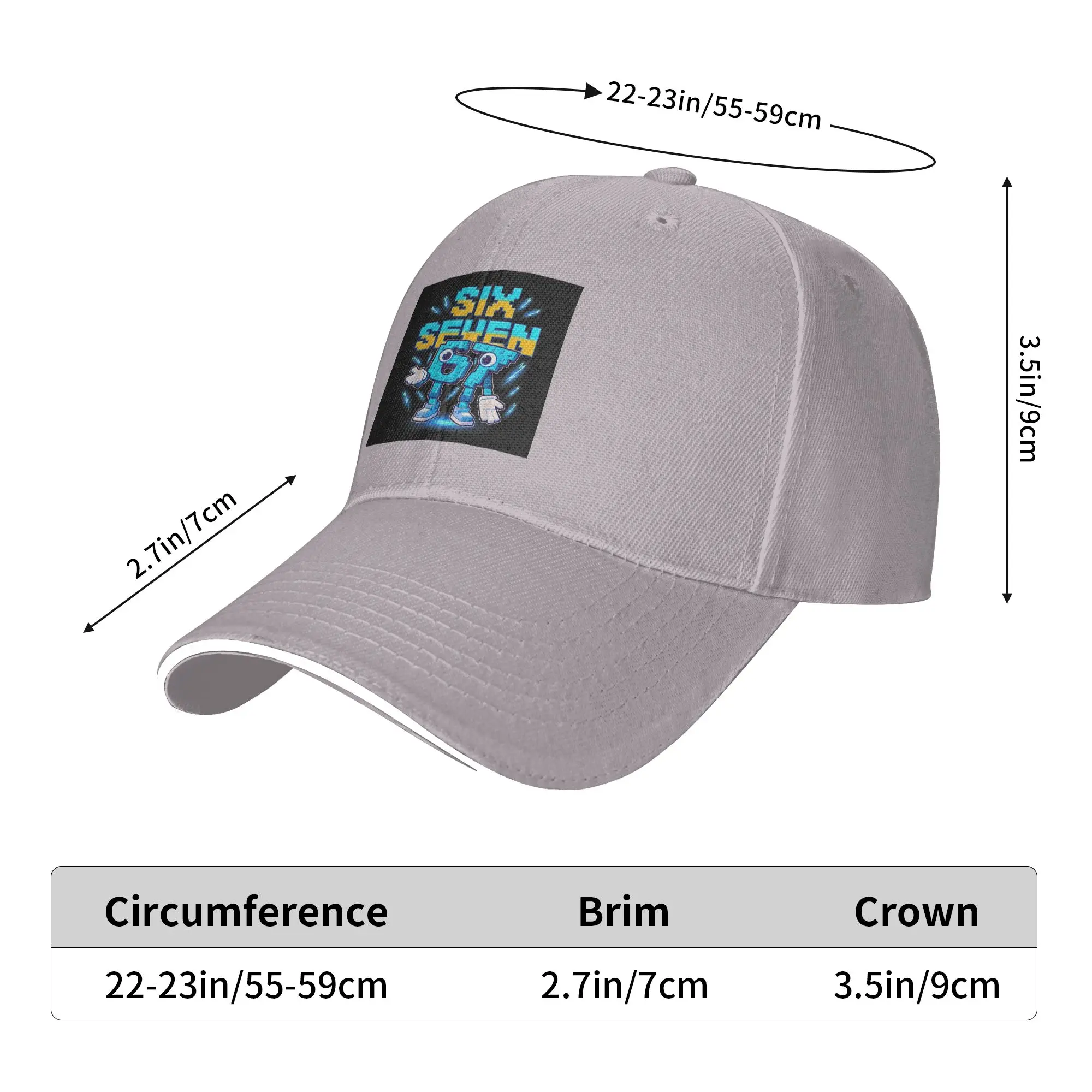 Number 67 Building Blocks Print  Cap Casual Baseball Caps Adjustable Hat Hip Hop Summer Unisex Baseball Hats Customizable