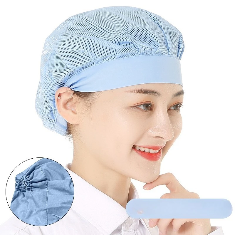 Cantina restaurante gorra antipolvo de malla transpirable taller de fábrica sombrero de trabajo multicolor cocina humo Chef sombrero