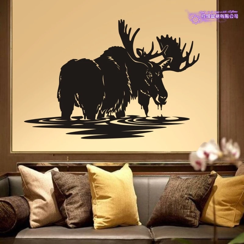 Buck Moose Deer Montain Decal Sticker Hollow Sticker Hunter Car Window Vinyl Decal Funny Poster