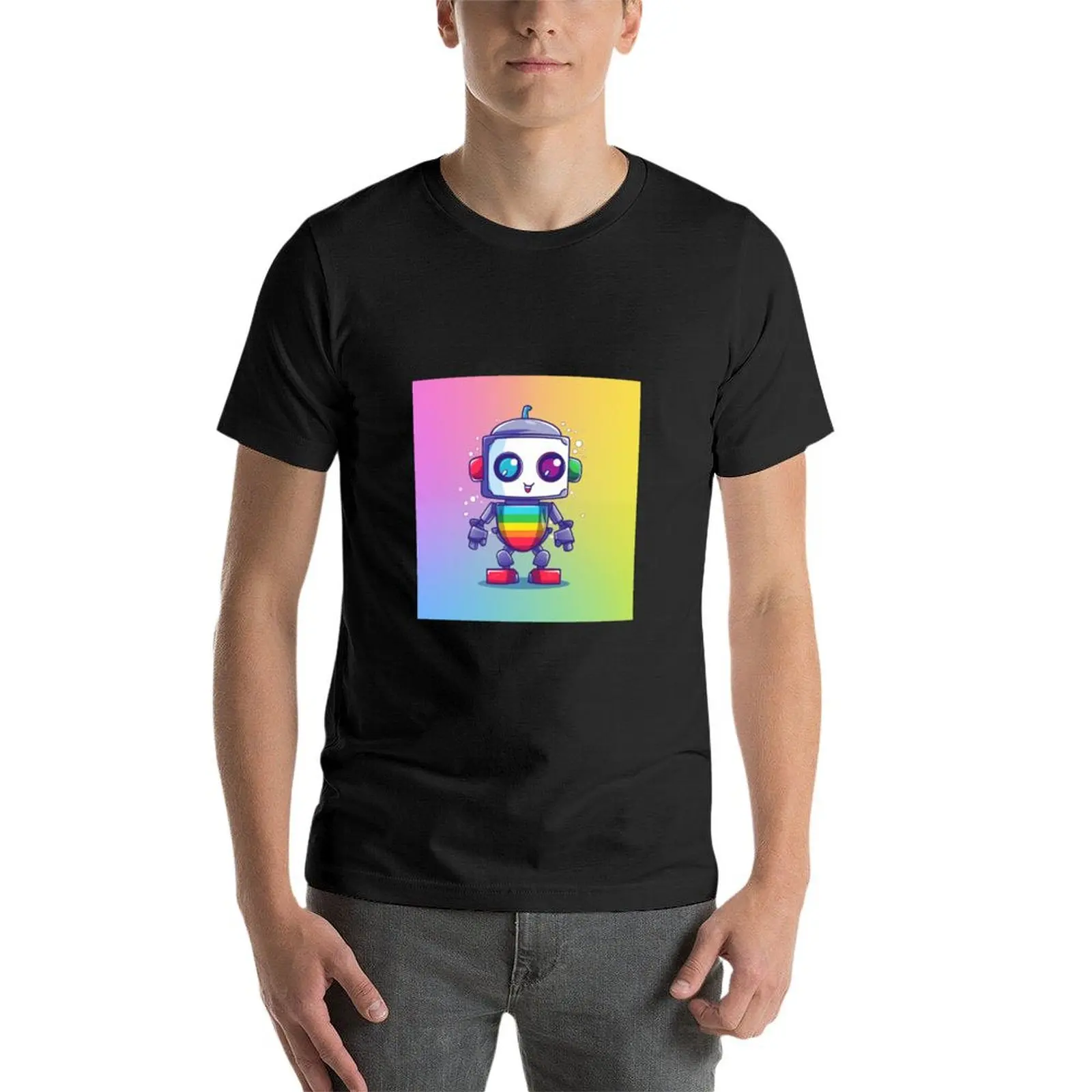 Gay robot cute LGBT T-Shirt anime clothes summer top customizeds oversized t shirts for men