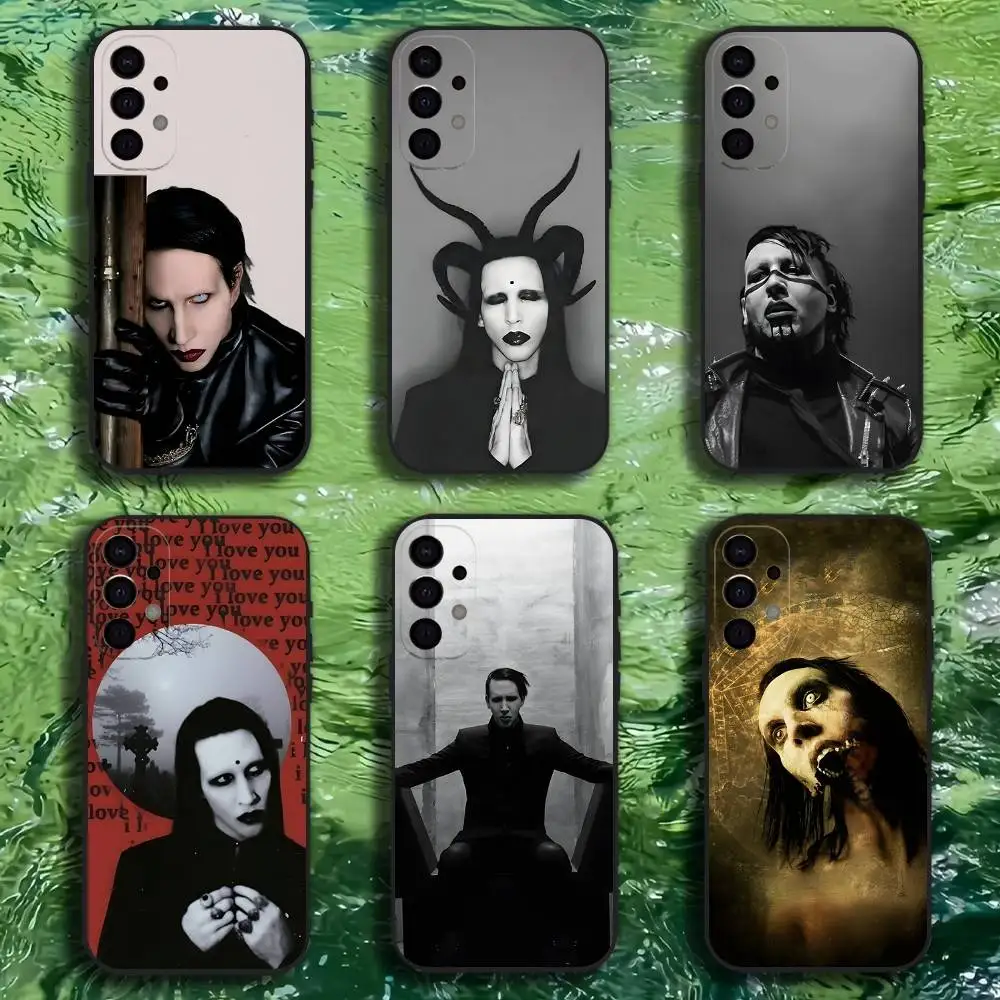 

Singer Marilyn Manson Phone Case For Samsung S25,S24,S21,S22,S23,S30,Ultra,S20,Plus,Fe,Lite,Note,10,9,5G Black Cover