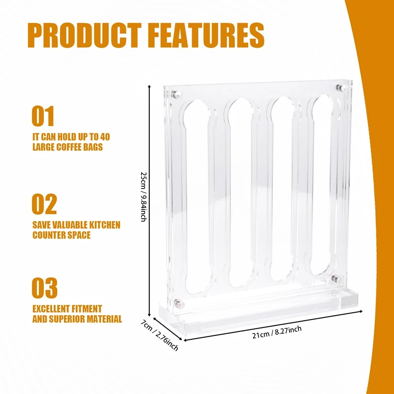 ABWR-Support de Dosettes de Café en Acrylique, Original, pour le Stockage des Capsules, 40 Dosettes