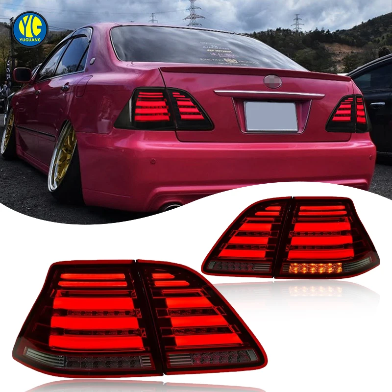 

For Toyota Crown 2003 2009 Auto Parts Taillight Rear Lamp Spare Parts Full LED Red & Clear Stop Lamp Light LED Taillamp