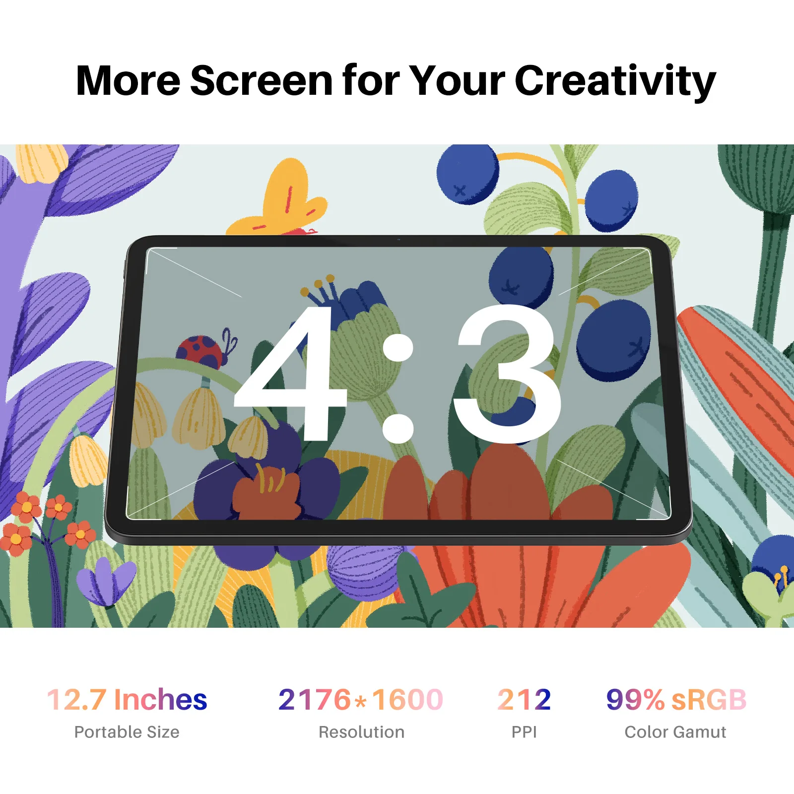 HUION Kamvas Slate 13 Drawing Tablet 12.7inch Tablet Android 14 8GB+256GB RAM 10000mAh with H-Pencil Graphics Tablet Art Design