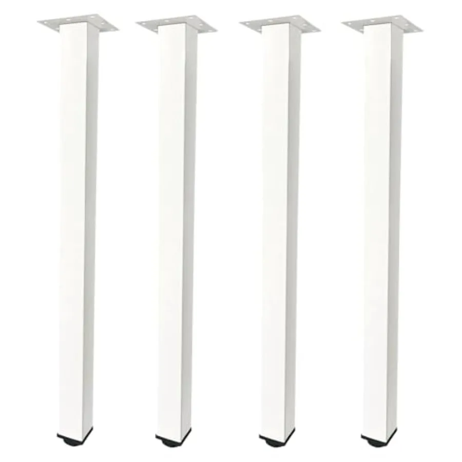 

2 Adjustable Metal Desk Legs Square Office Table Furniture Leg Table Leg Set of 4