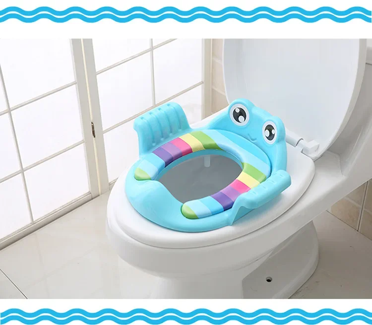 Baby-Toilettentrainer-Sitz mit Tritthocker und Leiter, verstellbarer Trainingsstuhl, bequemer, niedlicher Cartoon-Toilettensitz für Kinder – Detail 11