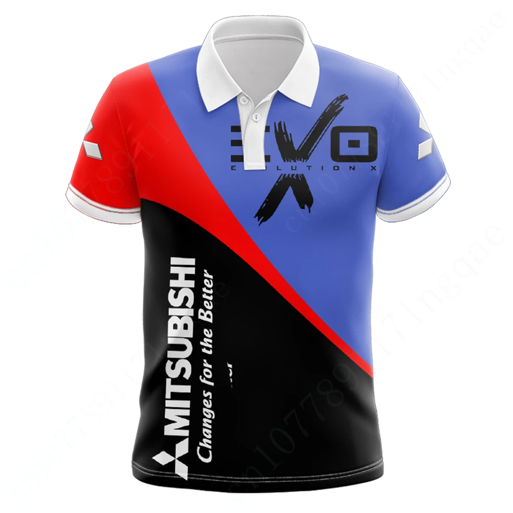 

Mitsubishi T Shirt For Men Anime Quick Dry Short Sleeve Top Casual Polo Shirts And Blouses Unisex Clothing Harajuku Golf Wear