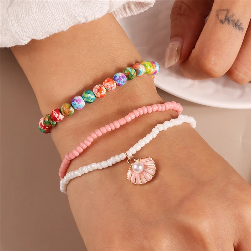 Böhmische handgemachte bunte Perlen Armband für Frauen niedlichen Sommer Strand Regenbogen Blume Armband Mädchen Boho Schmuck Großhandel – Detail 9